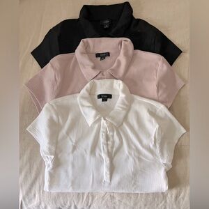3 J Crew ribbed polos. Size M.
